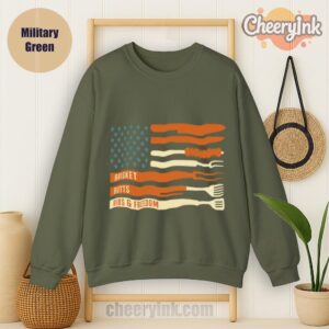 Sweatshirt Brisket Butts Ribs Freedom Military