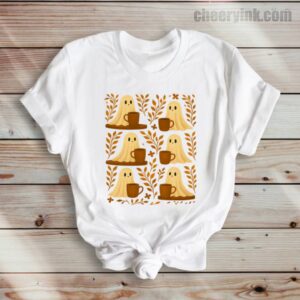 Shirt Cute Ghosts Coffee 36 T