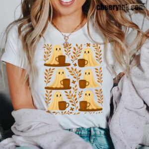 Cute Ghost Coffee T-Shirt