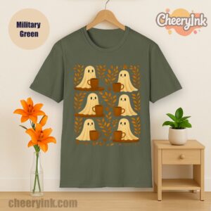 Shirt Cute Ghosts Coffee Military