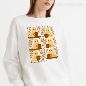Sweatshirt Cute Ghosts Coffee 18