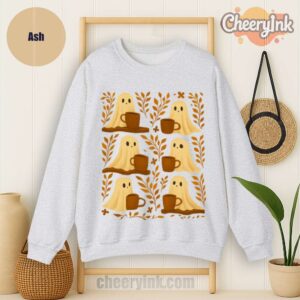 Sweatshirt Cute Ghosts Coffee