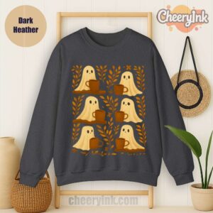 Sweatshirt Cute Ghosts Coffee Dark