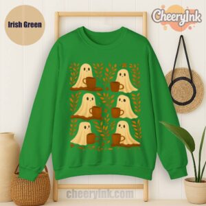 Sweatshirt Cute Ghosts Coffee Irish