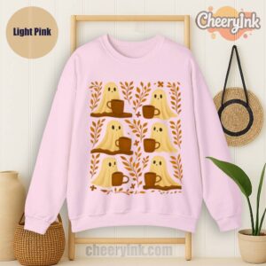 Sweatshirt Cute Ghosts Coffee Light