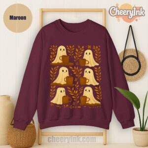 Sweatshirt Cute Ghosts Coffee