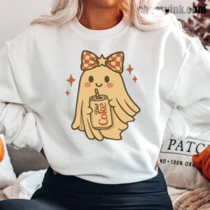 Sweatshirt Diet Coke Halloween Ghost Bow 13