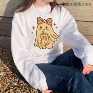 Sweatshirt Diet Coke Halloween Ghost Bow 14