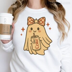 Sweatshirt Diet Coke Halloween Ghost Bow 17