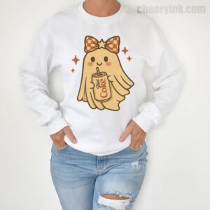 Sweatshirt Diet Coke Halloween Ghost Bow 4