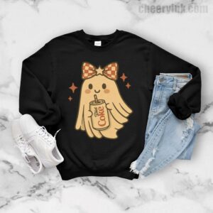 Sweatshirt Diet Coke Halloween Ghost Bow 7