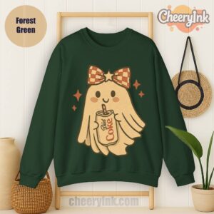 Sweatshirt Diet Coke Halloween Ghost Bow Forest