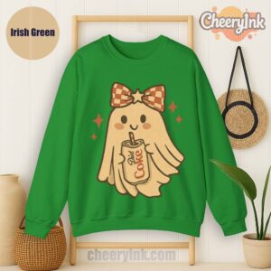 Sweatshirt Diet Coke Halloween Ghost Bow Irish