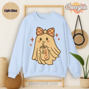 Sweatshirt Diet Coke Halloween Ghost Bow Light