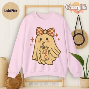 Sweatshirt Diet Coke Halloween Ghost Bow Light