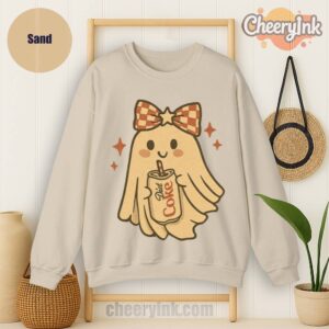 Sweatshirt Diet Coke Halloween Ghost Bow
