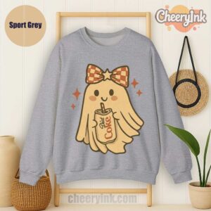 Sweatshirt Diet Coke Halloween Ghost Bow Sport