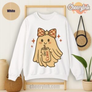 Sweatshirt Diet Coke Halloween Ghost Bow