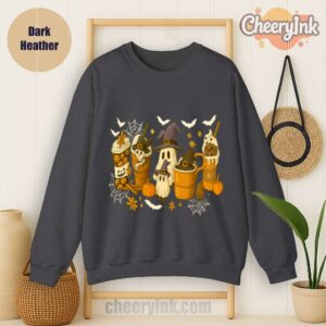 Sweatshirt Skeleton Coffee Cups Dark
