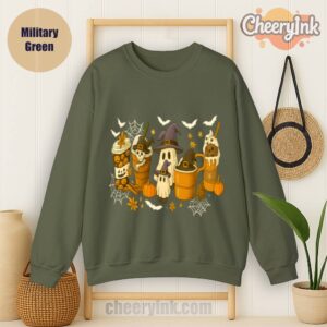 Sweatshirt Skeleton Coffee Cups Military