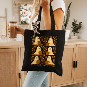 Tote Cute Ghosts Coffee 10 Black