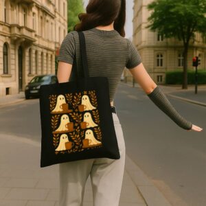 Tote Cute Ghosts Coffee 4 Black