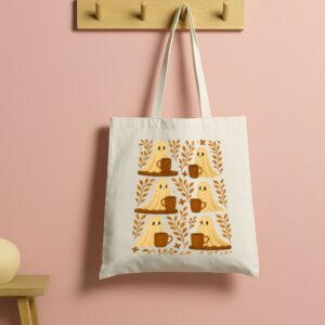 Tote Cute Ghosts Coffee 5 Natural