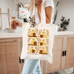 Tote Cute Ghosts Coffee 8 Natural