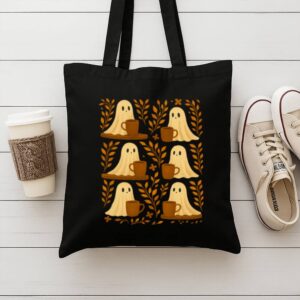Tote Cute Ghosts Coffee 9 Black