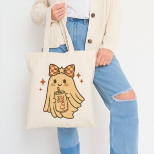 Tote Diet Coke Halloween Ghost Bow 11 Natural