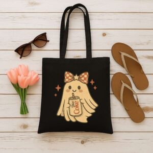 Tote Diet Coke Halloween Ghost Bow 12 Black
