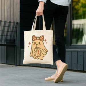 Tote Diet Coke Halloween Ghost Bow 12 Natural