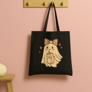 Tote Diet Coke Halloween Ghost Bow 13 Black