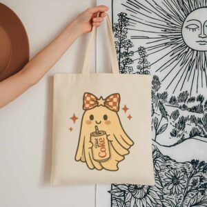 Tote Diet Coke Halloween Ghost Bow 13 Natural