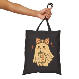 Tote Diet Coke Halloween Ghost Bow 15 Black