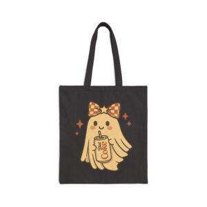 Tote Diet Coke Halloween Ghost Bow 16 Black