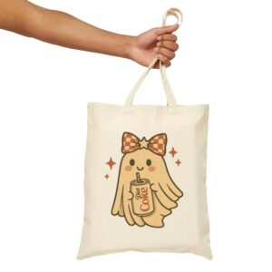 Tote Diet Coke Halloween Ghost Bow 17 Natural