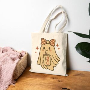 Tote Diet Coke Halloween Ghost Bow 19 Natural