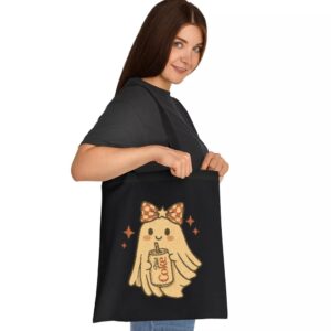 Tote Diet Coke Halloween Ghost Bow 2 Black