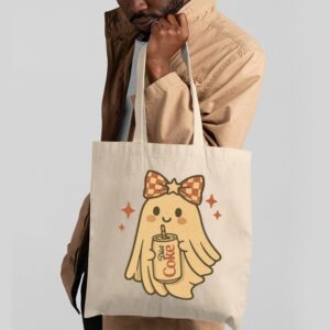 Tote Diet Coke Halloween Ghost Bow 2 Natural
