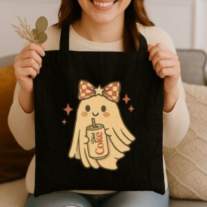 Tote Diet Coke Halloween Ghost Bow 3 Black