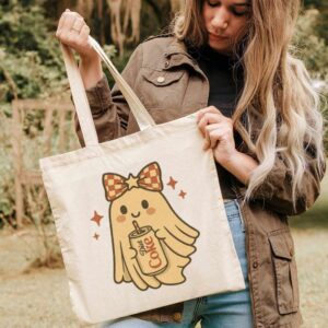 Tote Diet Coke Halloween Ghost Bow 3 Natural