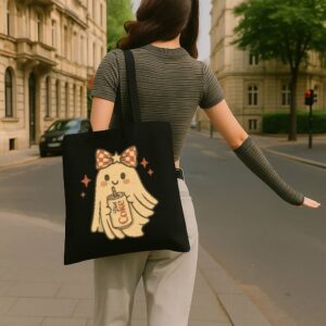 Tote Diet Coke Halloween Ghost Bow 4 Black