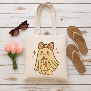 Tote Diet Coke Halloween Ghost Bow 6 Natural