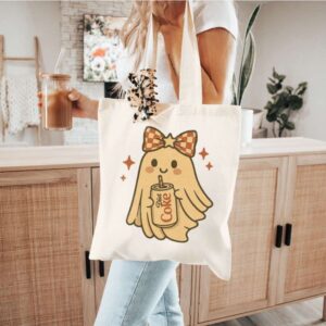 Tote Diet Coke Halloween Ghost Bow 8 Natural