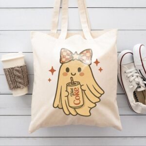 Tote Diet Coke Halloween Ghost Bow 9 Natural