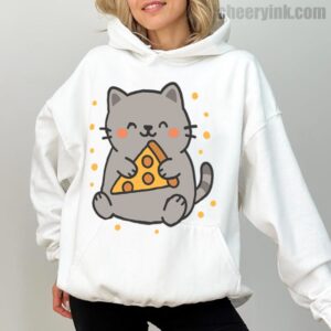 Hoodie Cute Cat Pizza 1