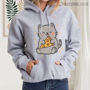 Hoodie Cute Cat Pizza 21