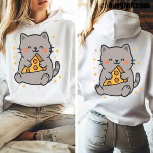 Hoodie Cute Cat Pizza 5