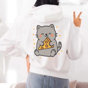 Hoodie Cute Cat Pizza 7